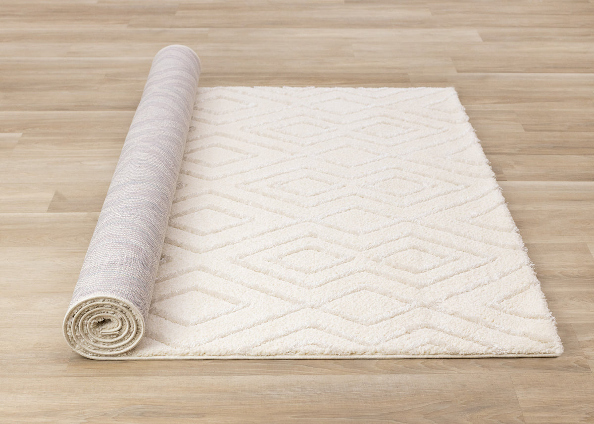 Contemporary Patchwork Cream Area Rug