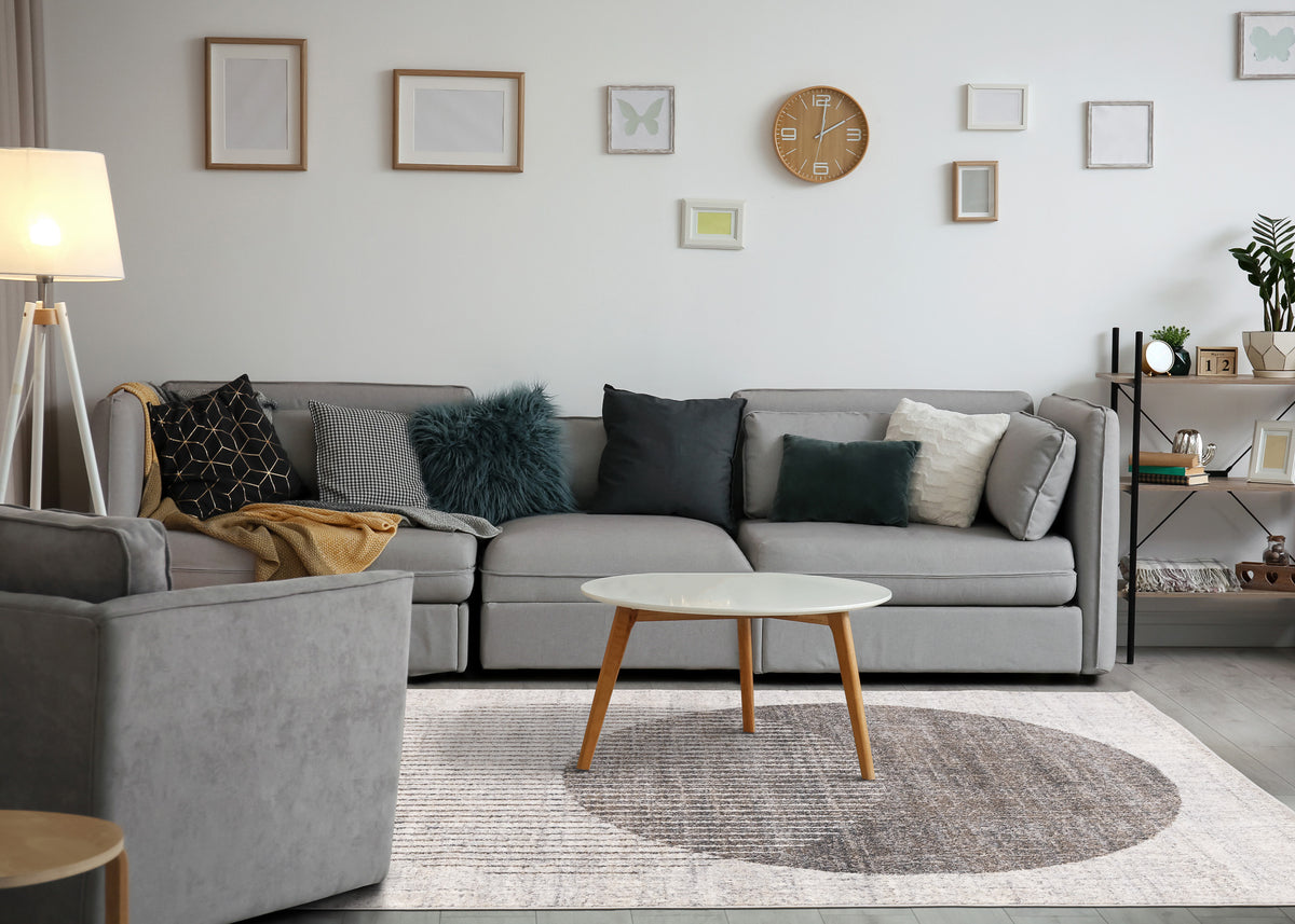 Art Distressed Grey Area Rug