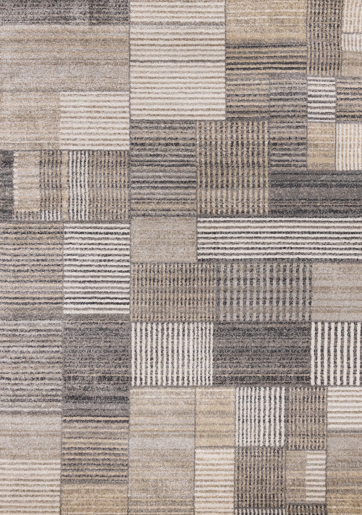 Osborne Distressed Geometric Contemporary Grey and Brown Indoor Rug