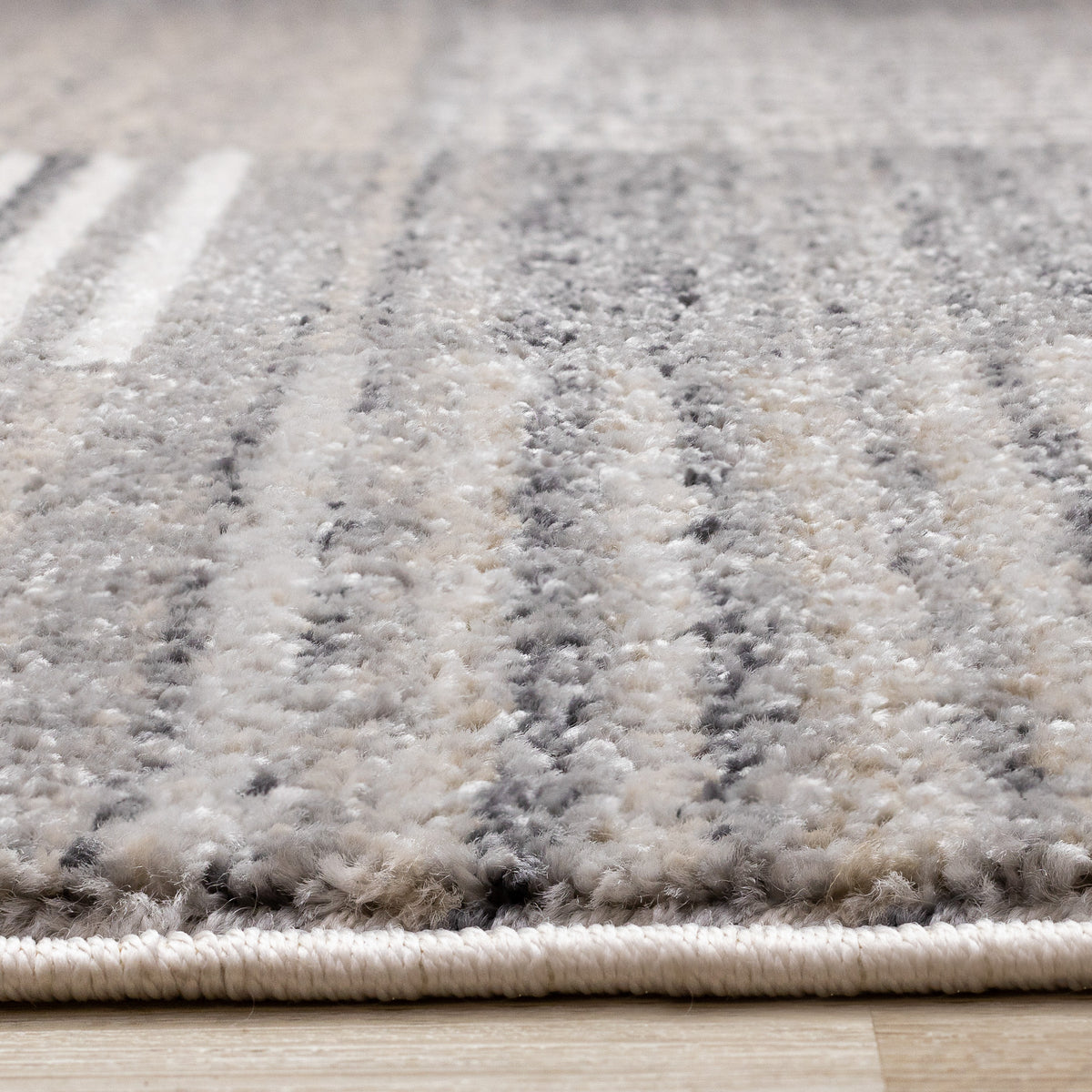 Contemporary Distressed Geometric Grey Area Rug