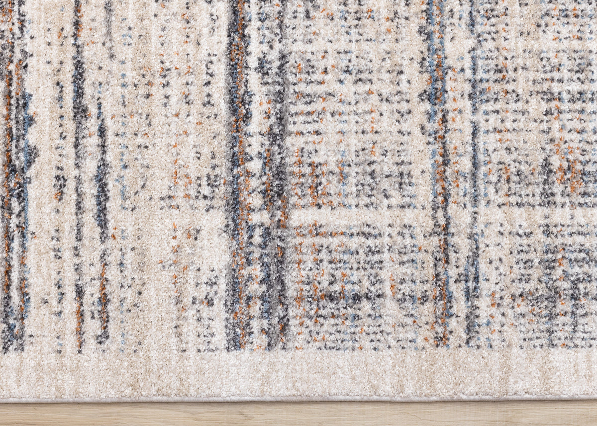 Contemporary Border Distressed Beige Area Rug