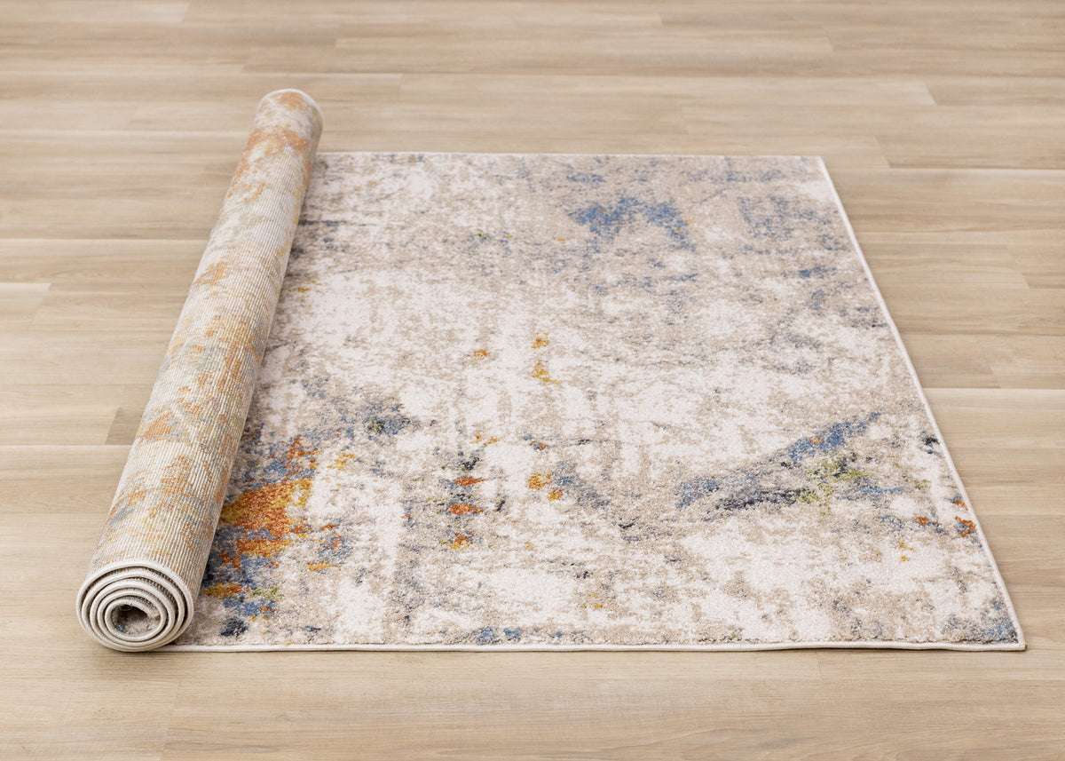 Contemporary Distressed Organic Taupe Area Rug