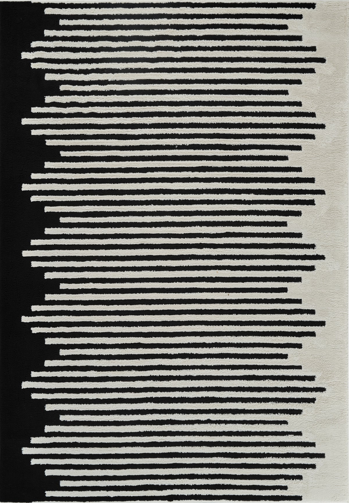 Shodo Striped Modern Cream and Black Indoor Rug