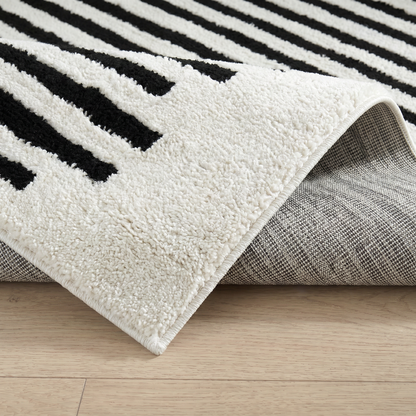 Alfombra Domus Abstract Modern Cream Black