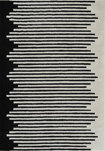 Alfombra Domus Abstract Modern Cream Black