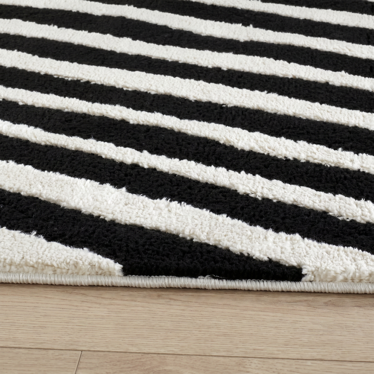 Vega Abstract Modern Cream and Black Indoor Rug