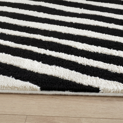Tapis moderne Domus Zebra Print noir et blanc