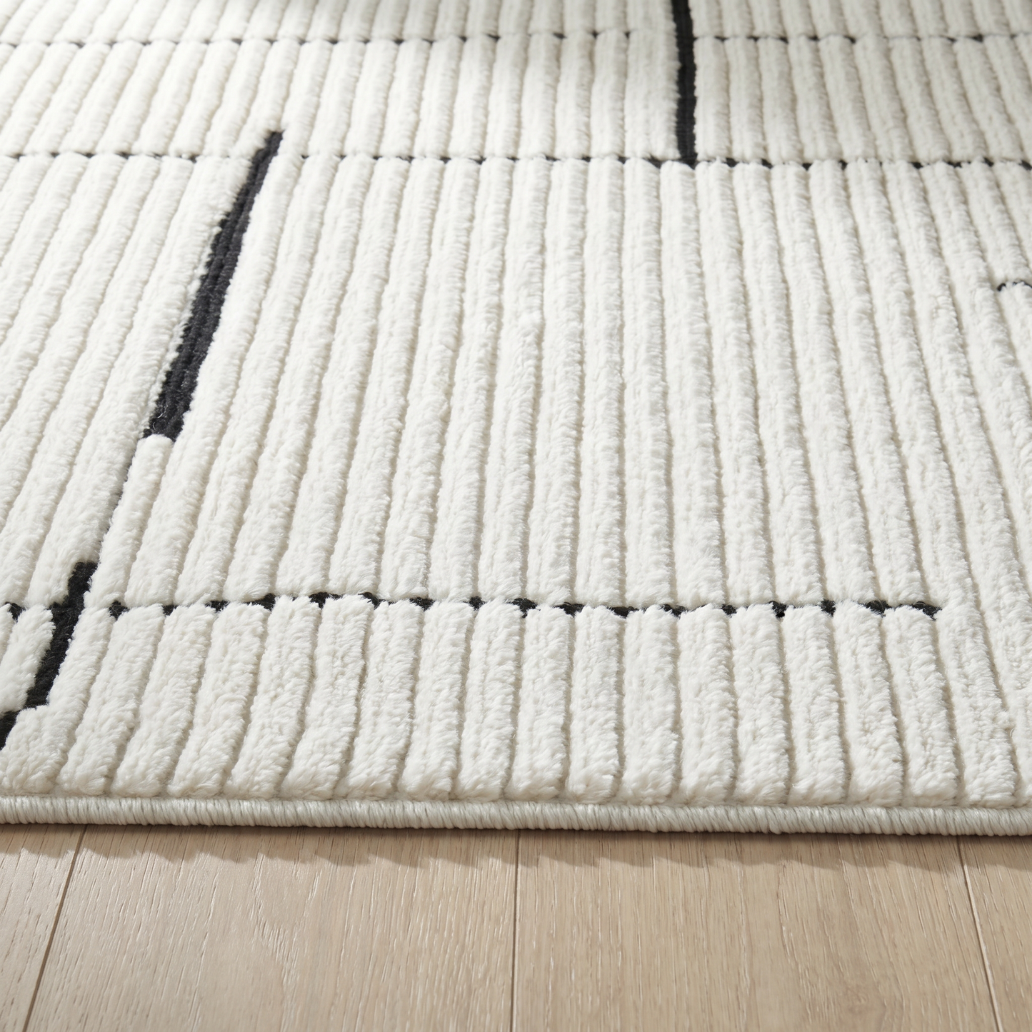Tapis Domus Abstract Modern Crème Noir