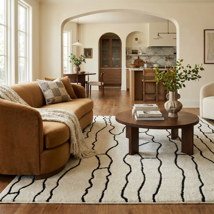 Alfombra Domus Abstract Modern Cream Black