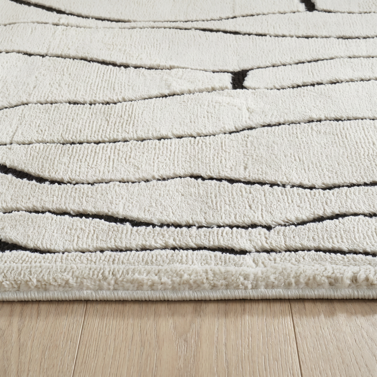 Alfombra Domus Abstract Modern Cream Black