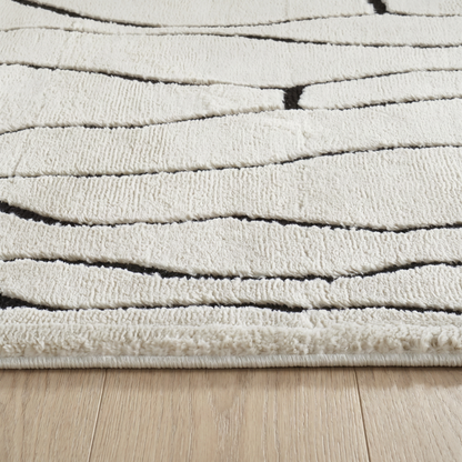 Alfombra Domus Abstract Modern Cream Black