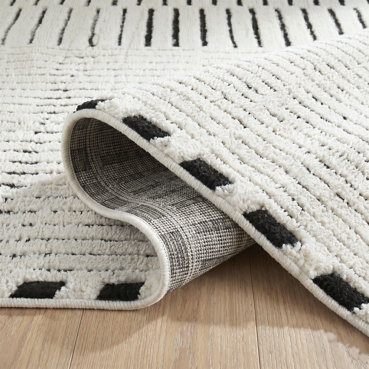 Tapis Domus Abstract Modern Crème Noir
