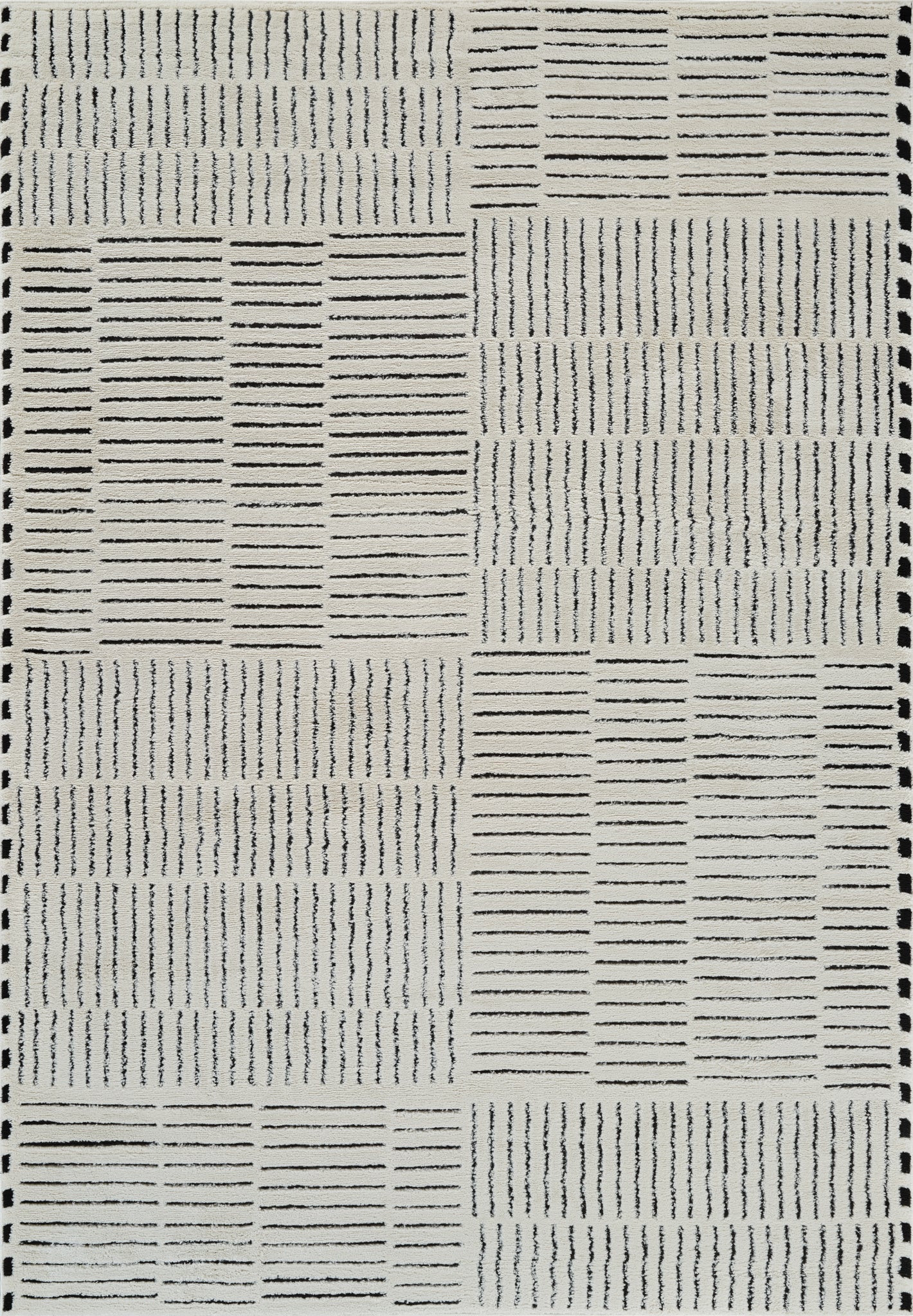 Alfombra Domus Abstract Modern Cream Black