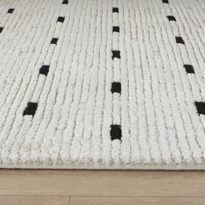 Alfombra Domus Abstract Modern Cream Black