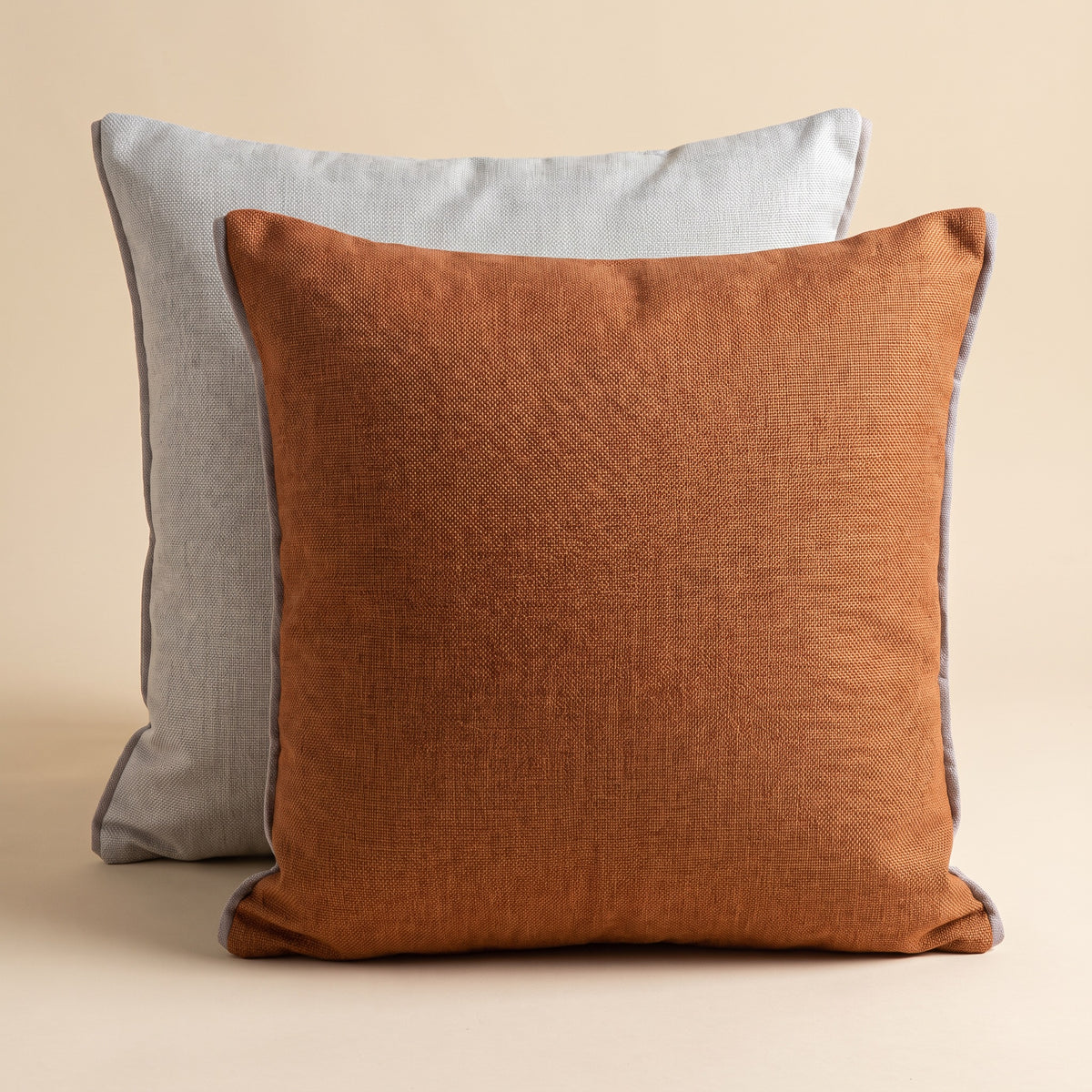 Tova Textured Rust and Light Grey Pillow