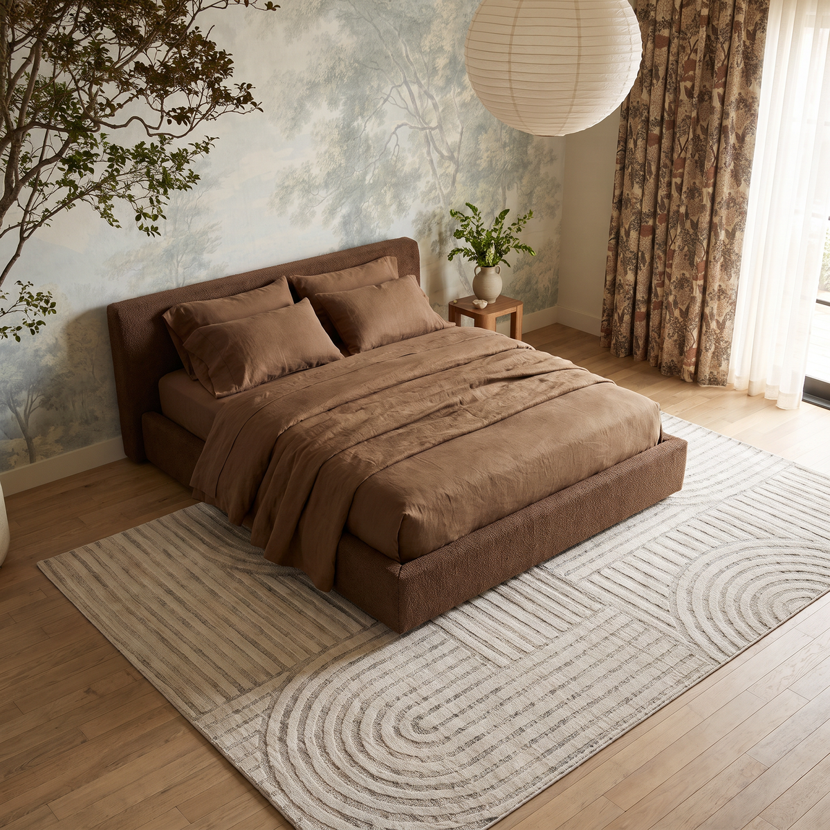 Arcus Geometric Modern Cream and Beige Indoor Rug