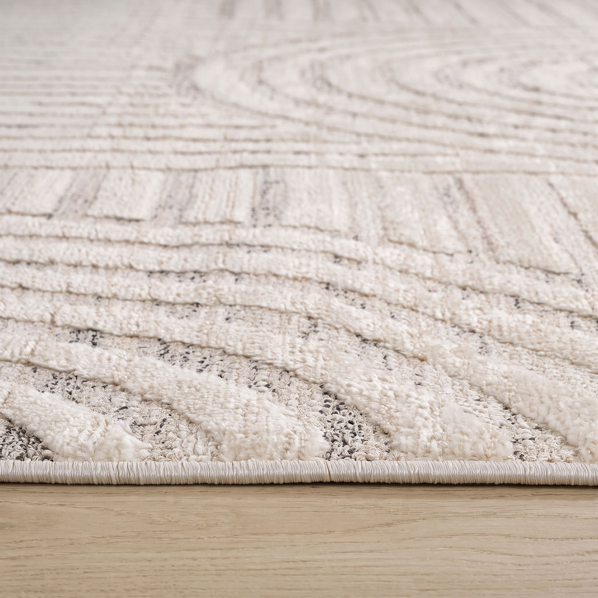 Arcus Geometric Modern Cream and Beige Indoor Rug