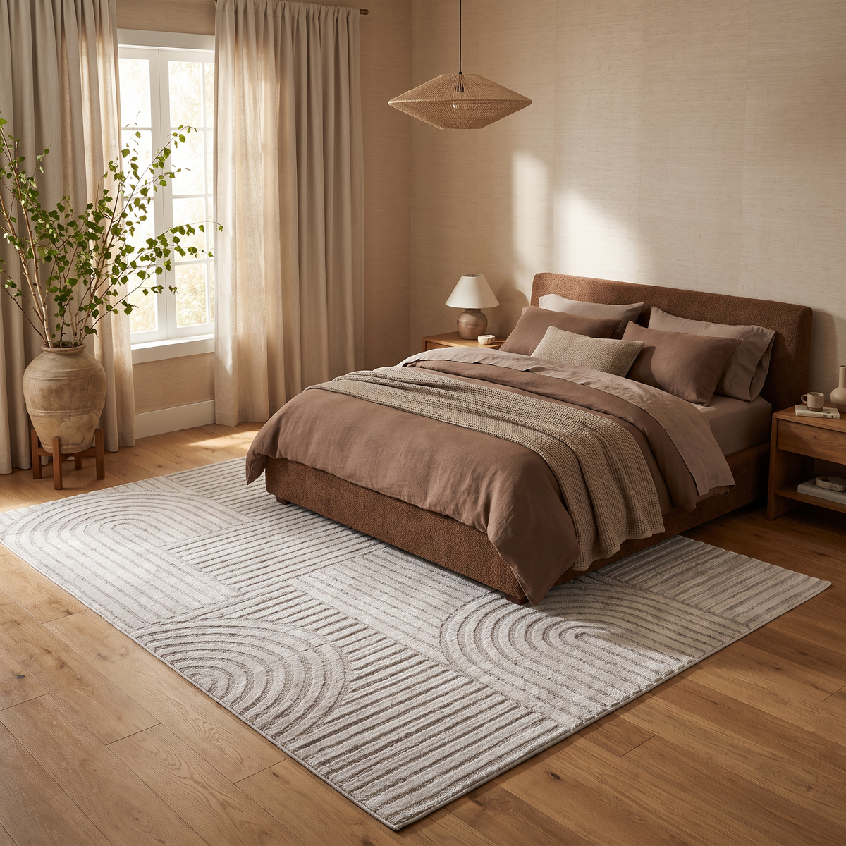 Arcus Geometric Modern Grey and Beige Indoor Rug