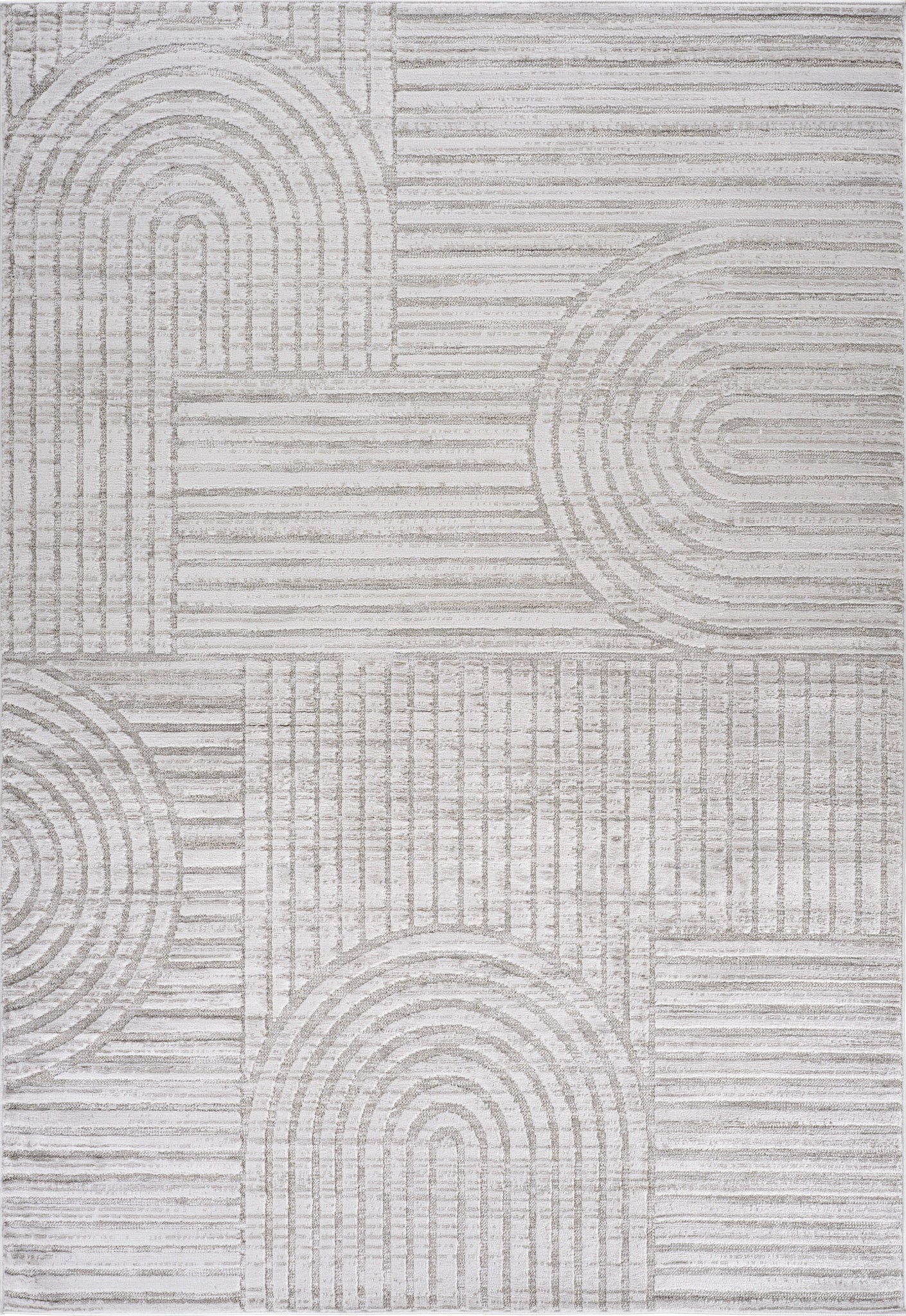 Arcus Geometric Modern Grey and Beige Indoor Rug