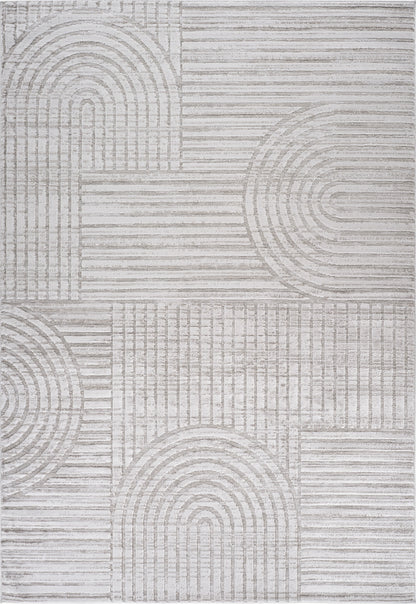Arcus Geometric Modern Grey and Beige Indoor Rug