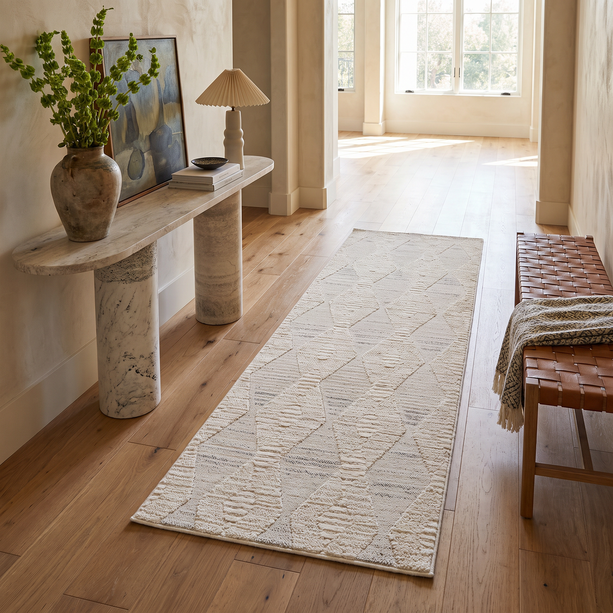 Vellum Chevron Contemporary Cream and Beige Indoor Rug