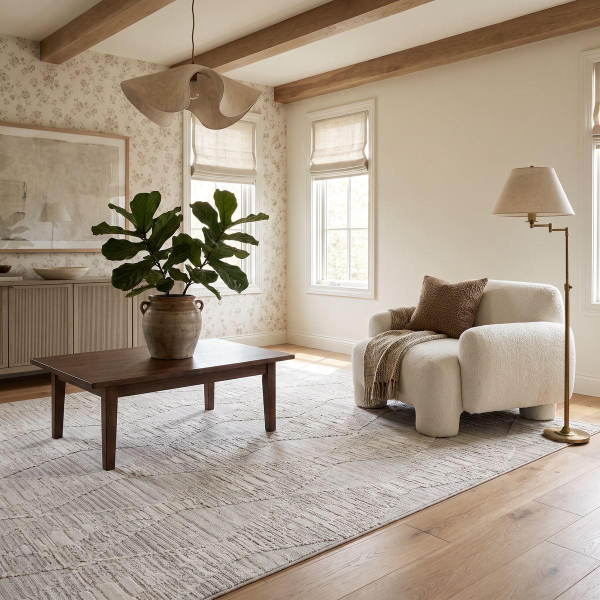 Vellum Chevron Contemporary Grey and Beige Indoor Rug