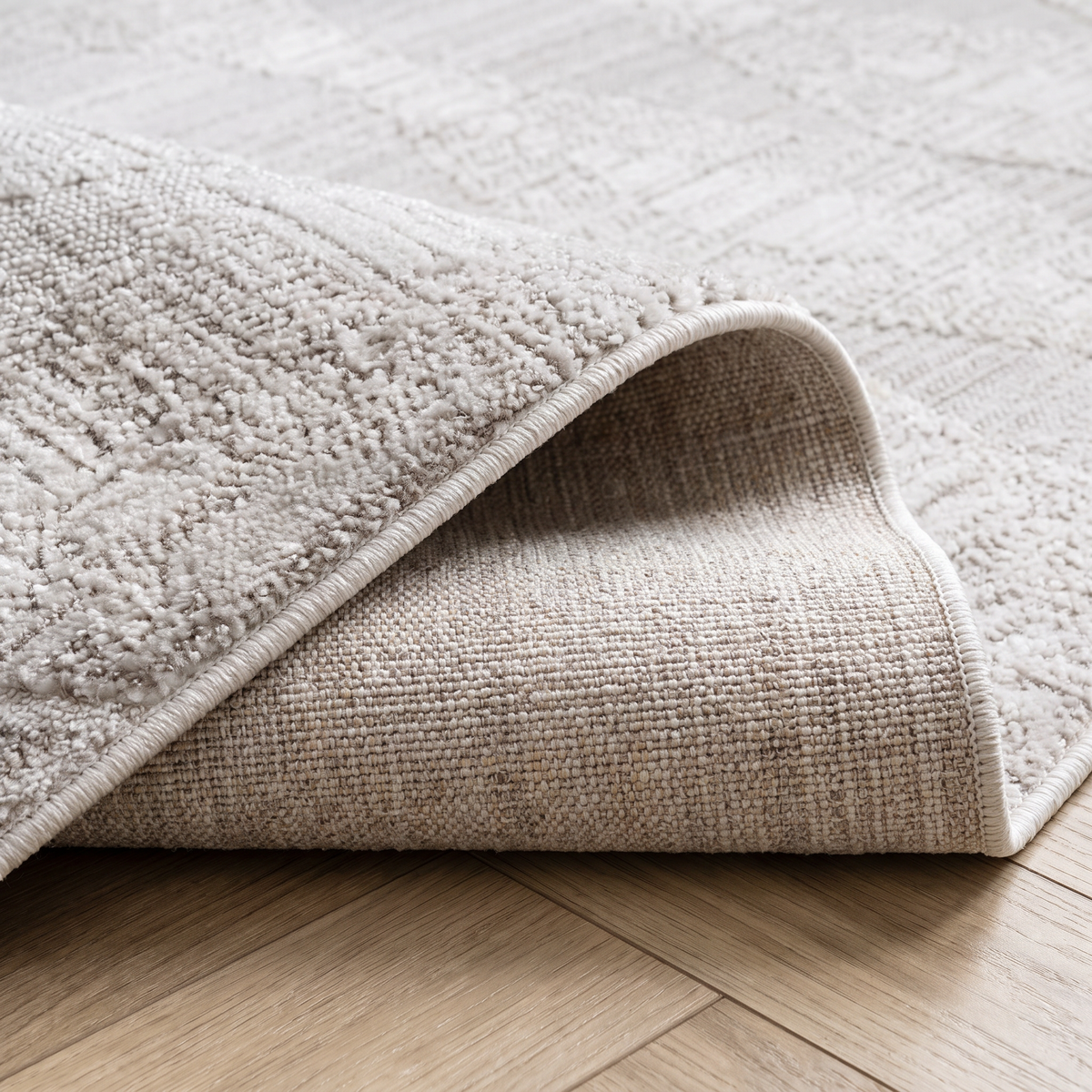 Vellum Chevron Contemporary Grey and Beige Indoor Rug