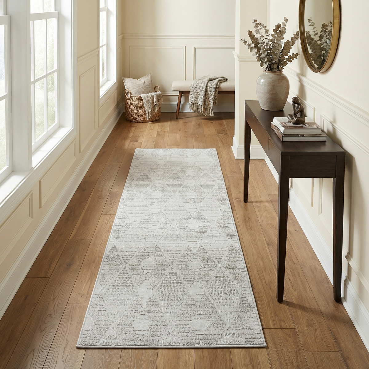 Vellum Chevron Contemporary Grey and Beige Indoor Rug