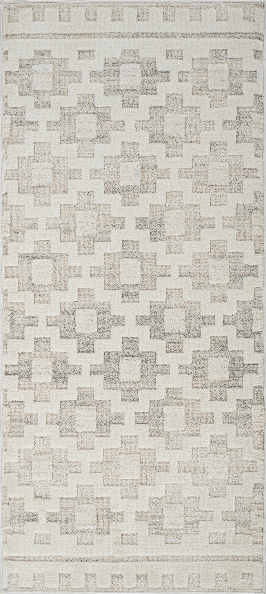Talis Geometric Contemporary Beige and Cream Indoor Rug
