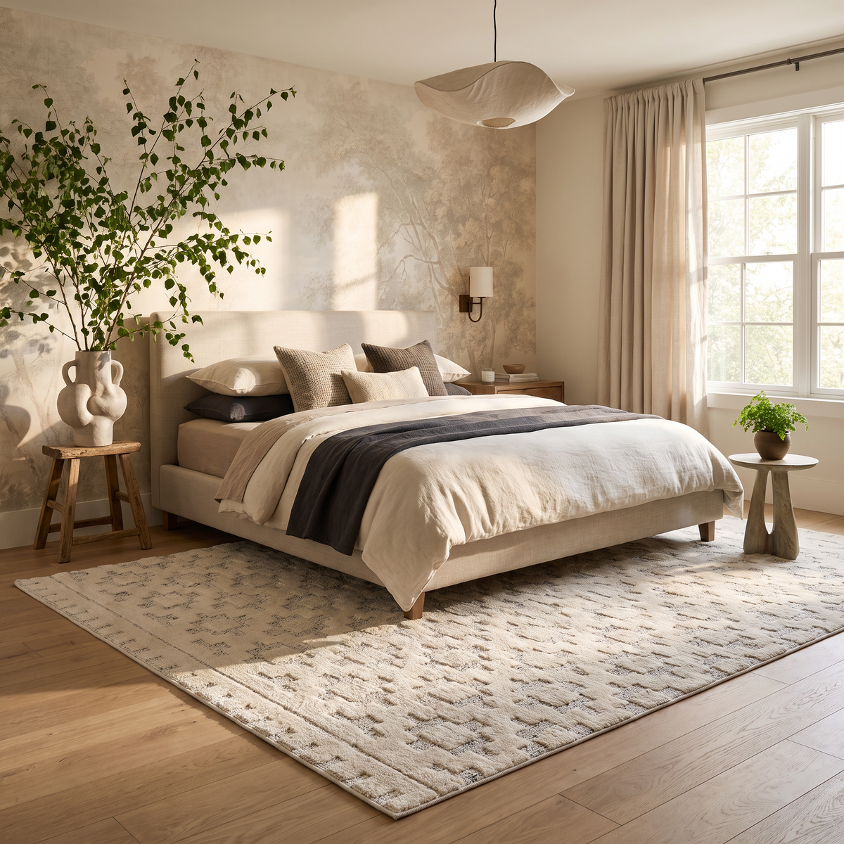 Talis Geometric Contemporary Beige and Cream Indoor Rug