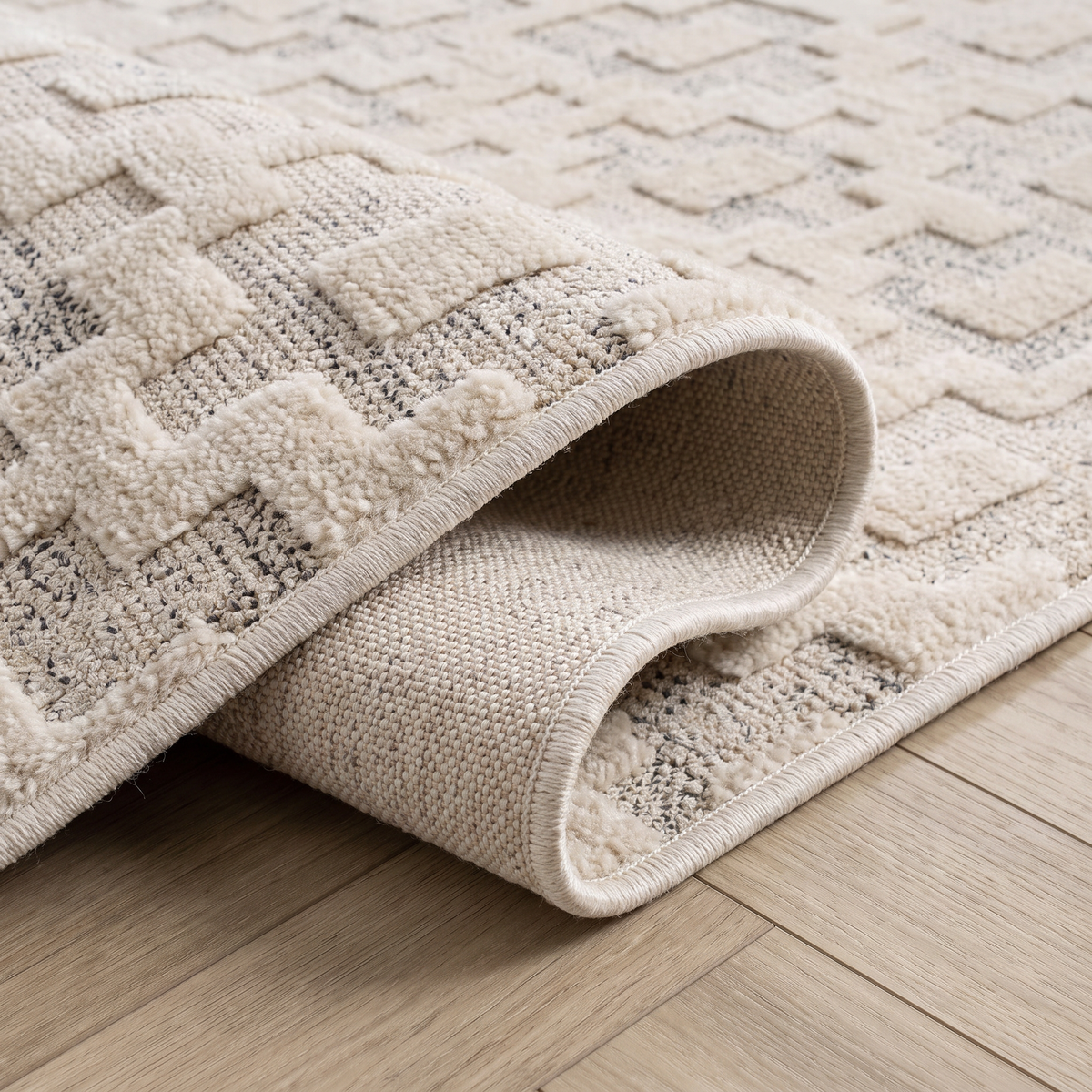 Talis Geometric Contemporary Beige and Cream Indoor Rug