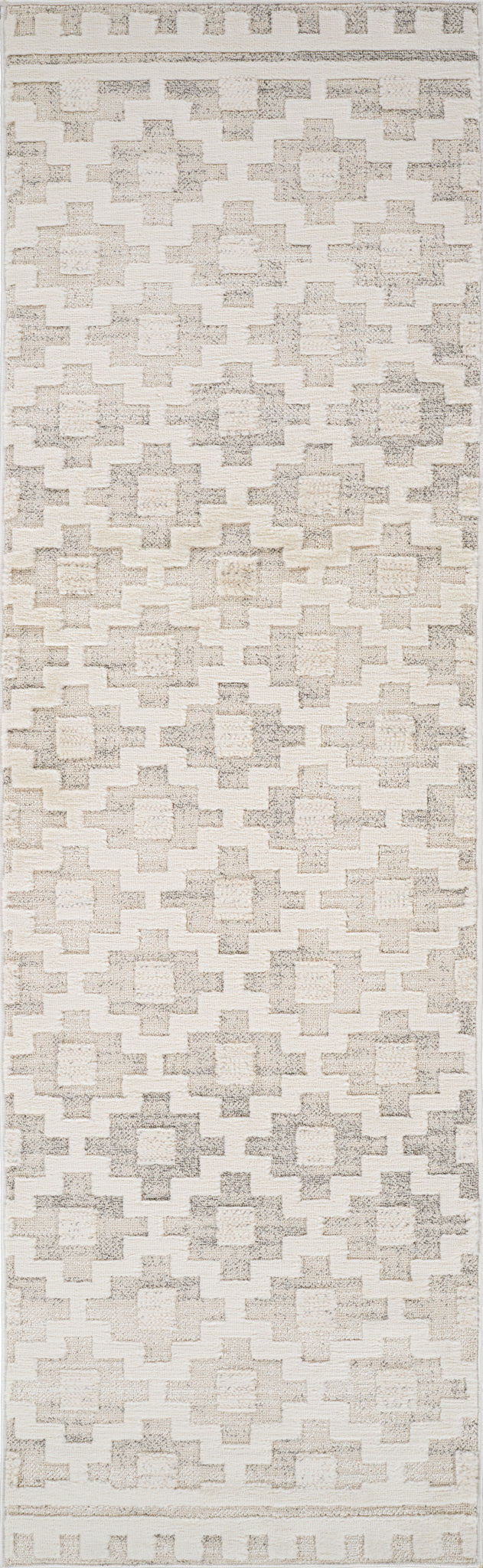 Talis Geometric Contemporary Beige and Cream Indoor Rug