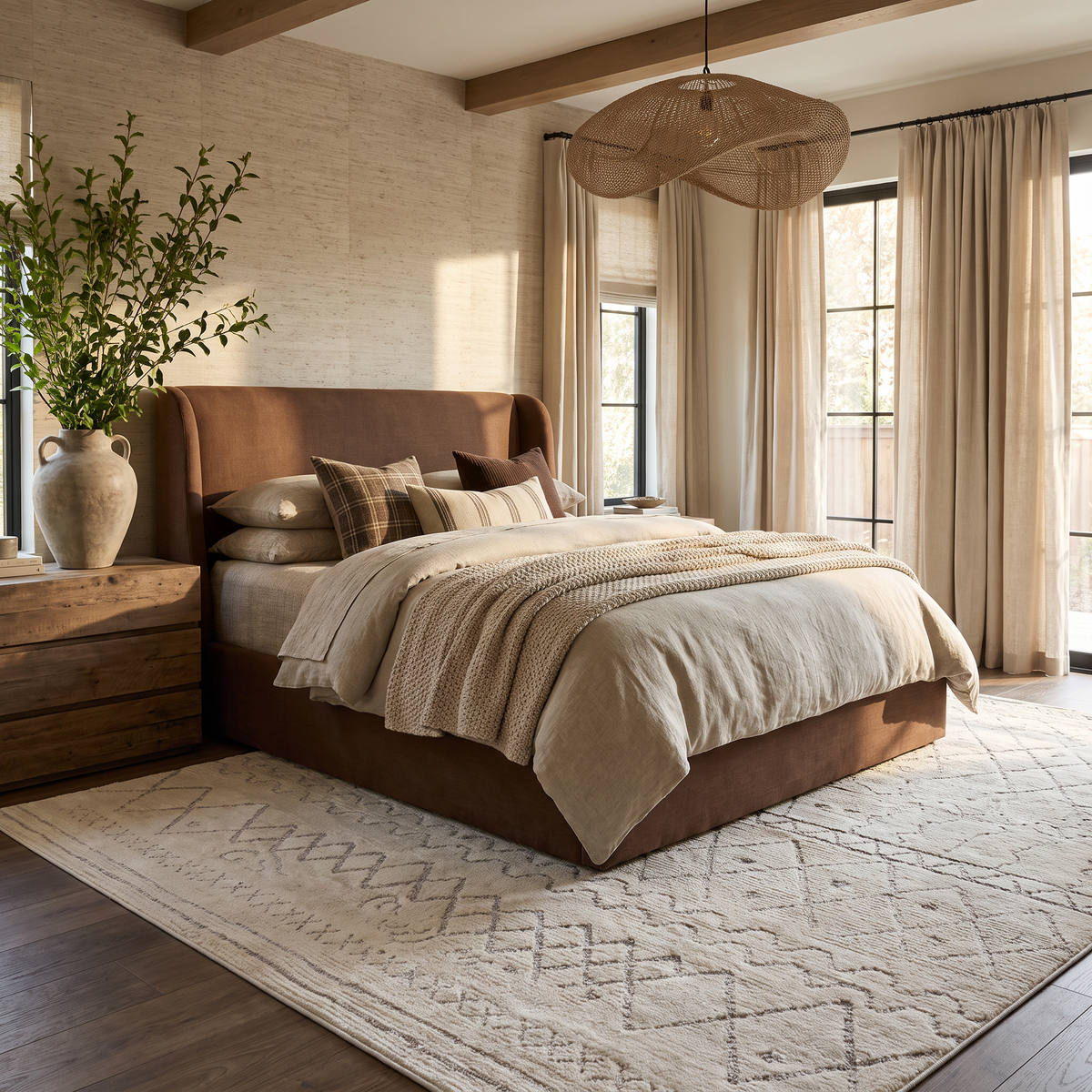 Satori Boho Contemporary Beige and Cream Indoor Rug