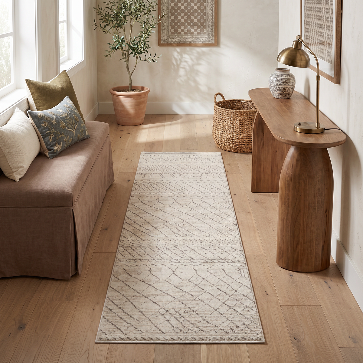 Satori Boho Contemporary Beige and Cream Indoor Rug