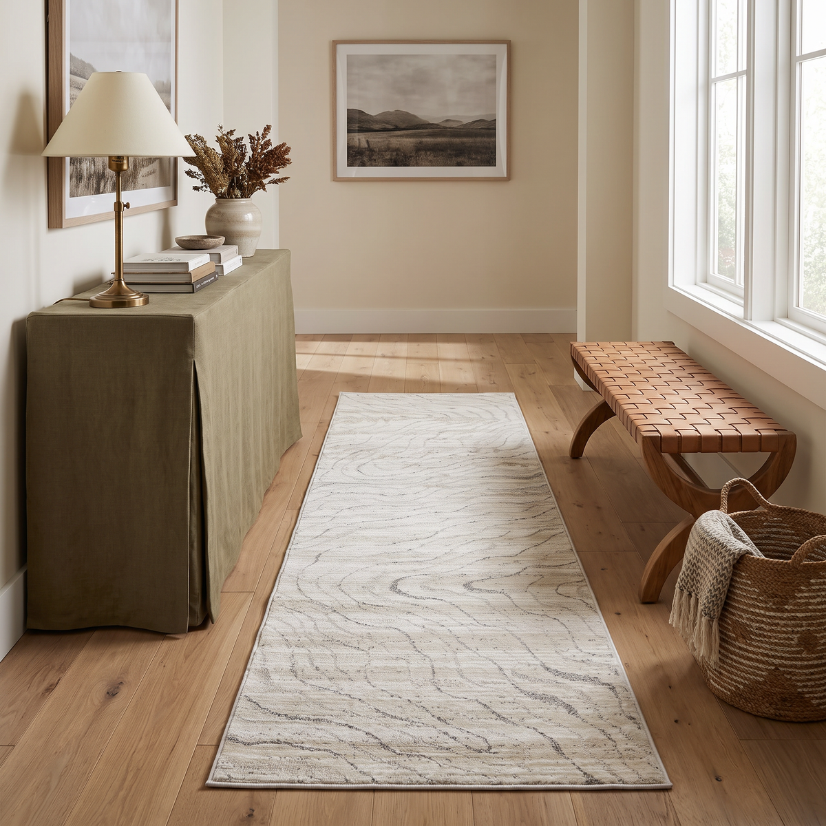 Velora Abstract Modern Beige Indoor Rug