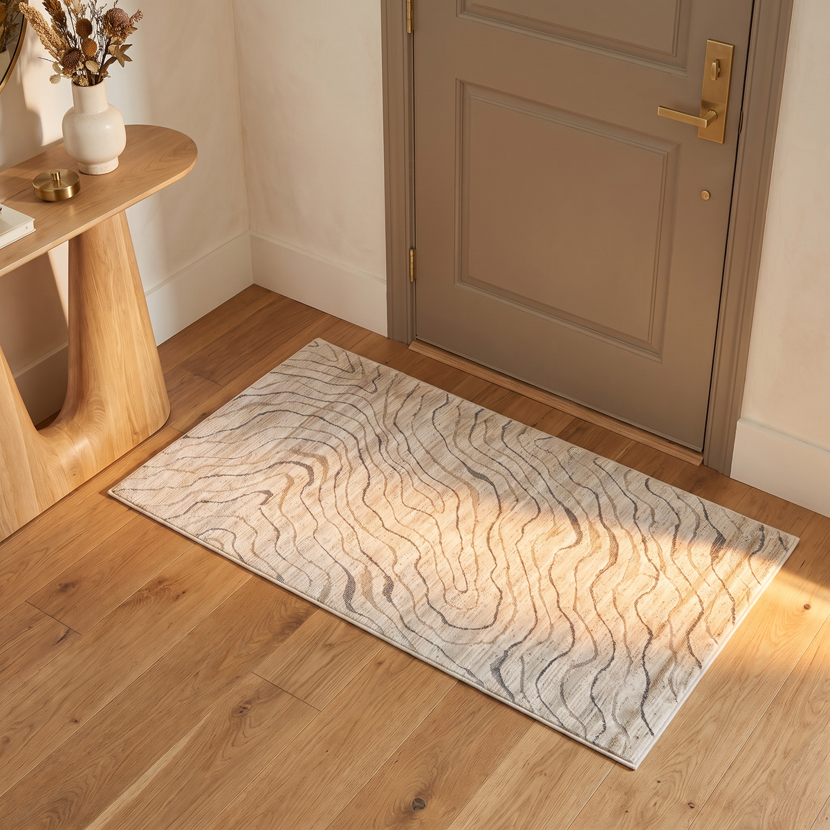 Velora Abstract Modern Beige Indoor Rug