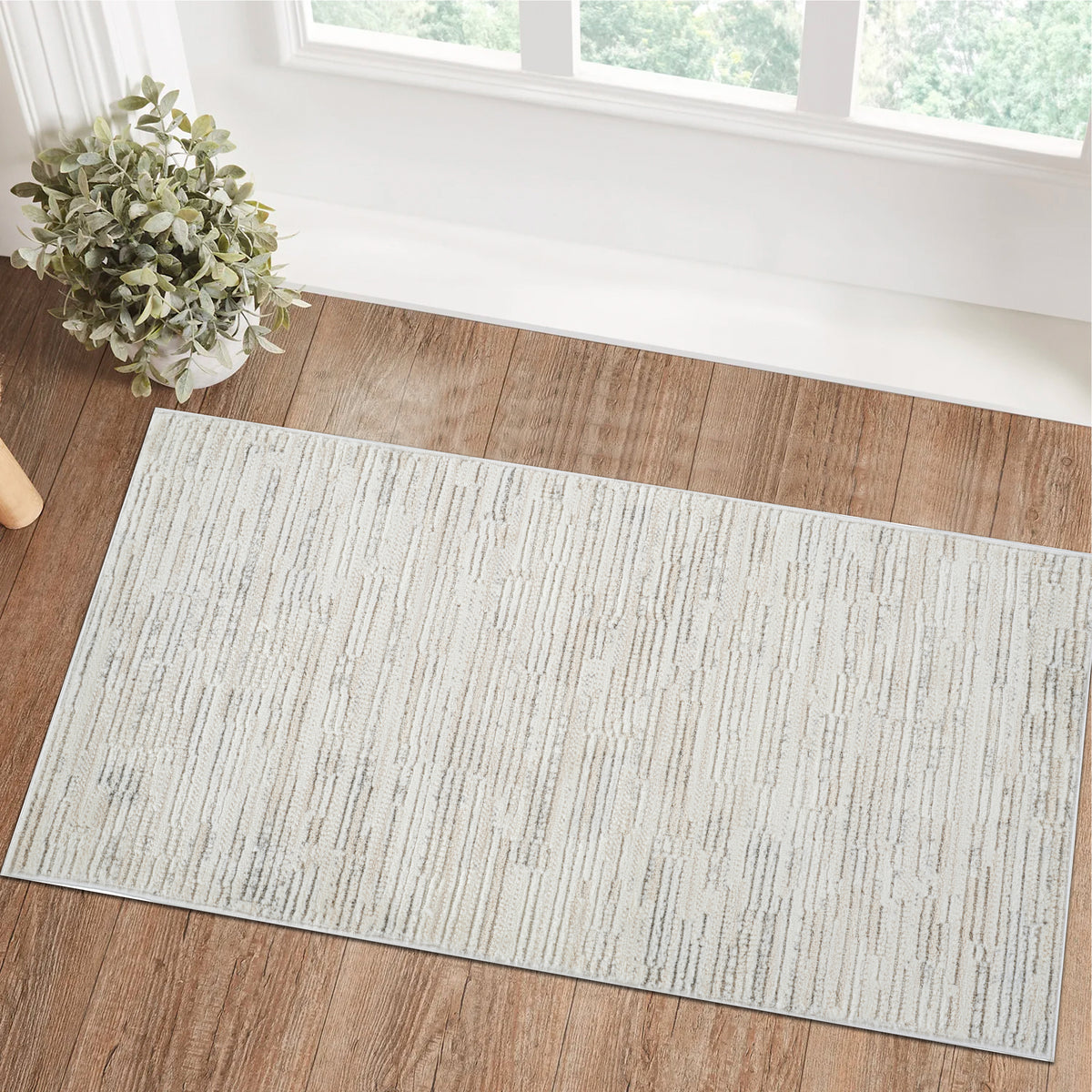 Kaori Abstract Contemporary Beige and Cream Indoor Rug