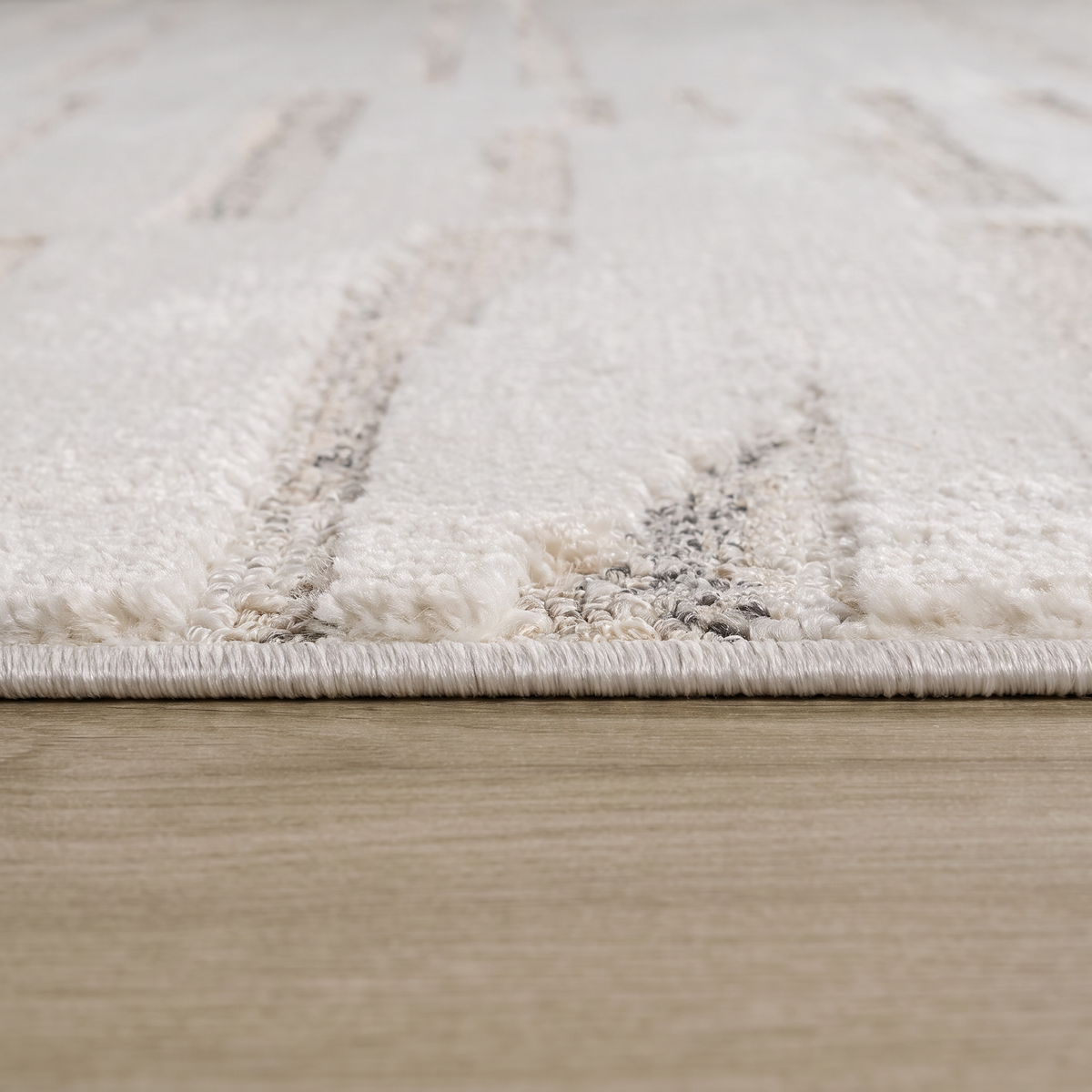 Inari Abstract Contemporary Beige and Cream Indoor Rug