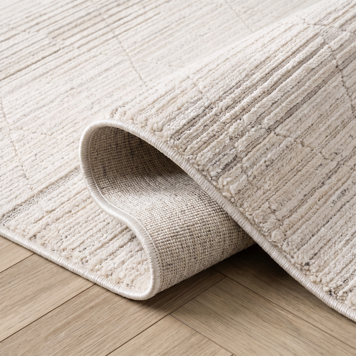 Anaya Geometric Contemporary Beige and Cream Indoor Rug