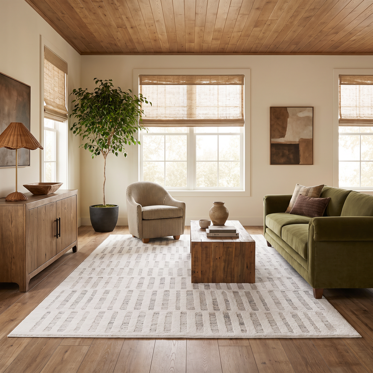 Tapis beige abstrait moderne Astra