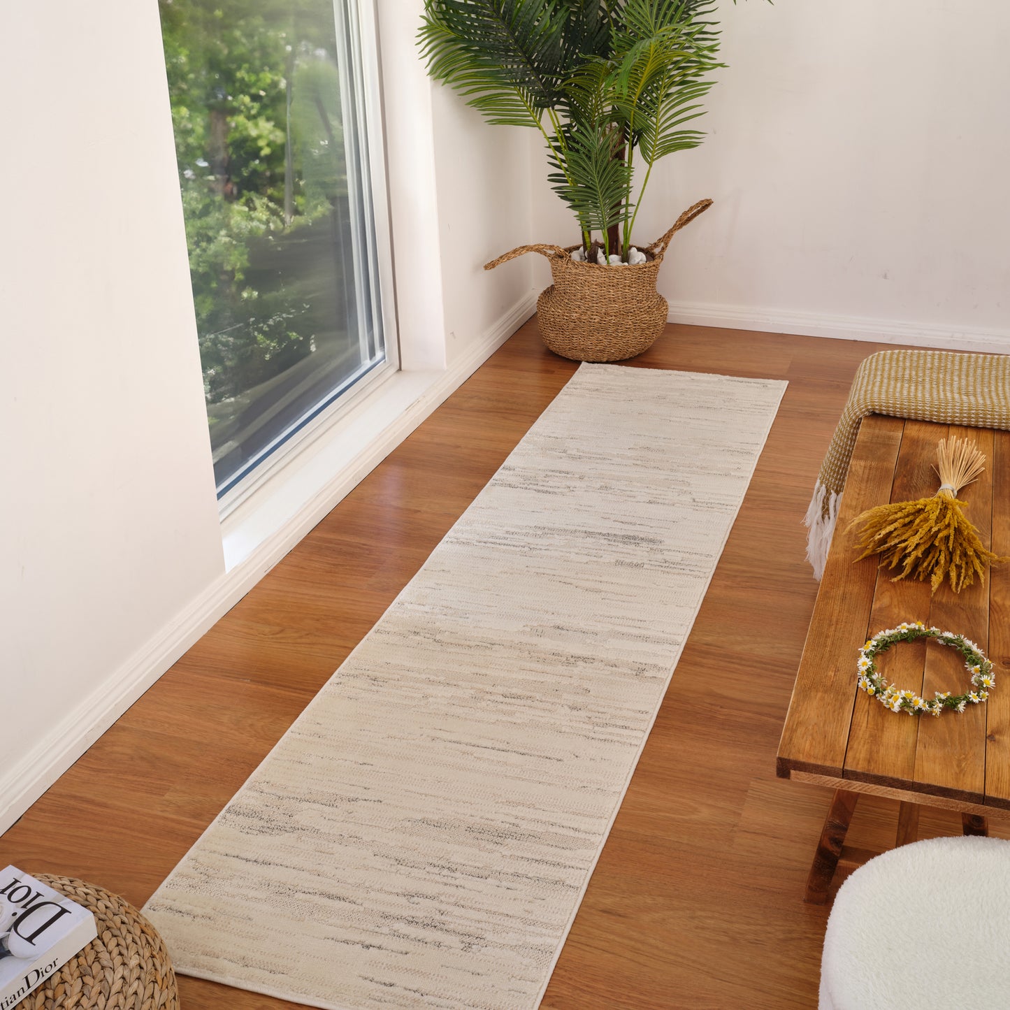 Tapis beige abstrait moderne Astra