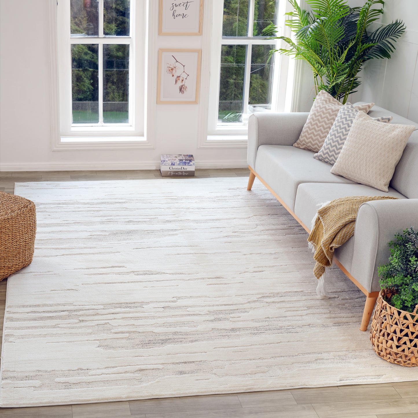 Tapis beige abstrait moderne Astra