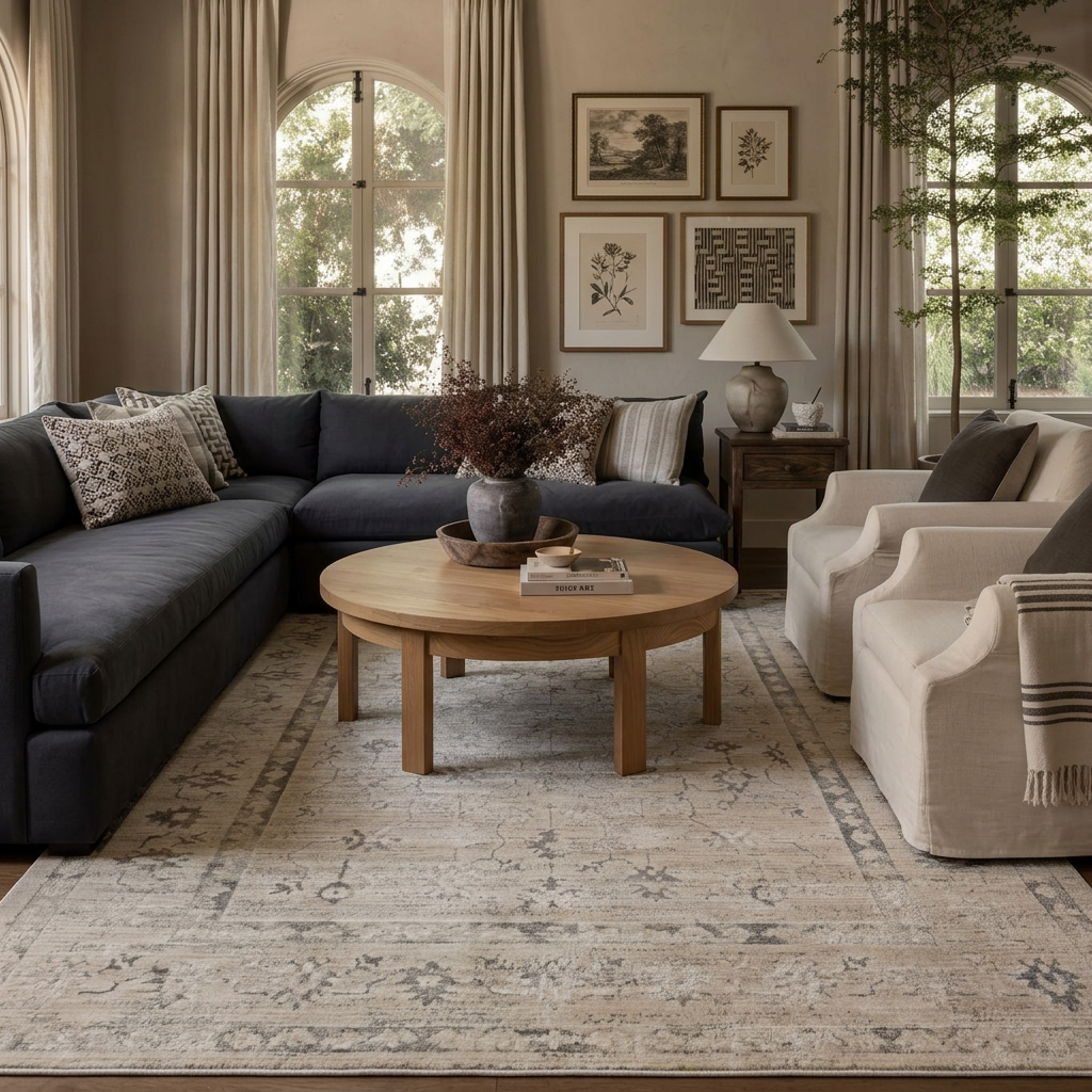 Eloria Oriental Modern Beige Indoor Rug
