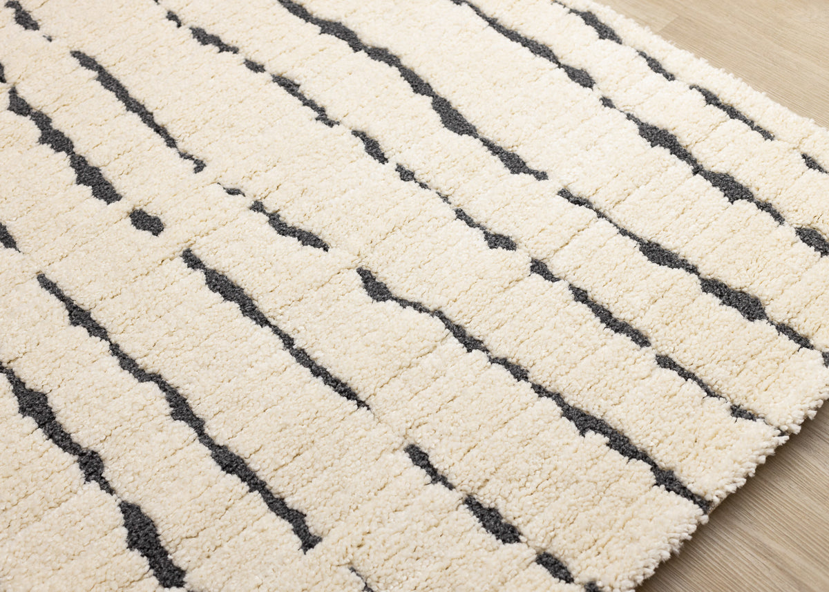 Contemporary Stripes Cream Area Rug