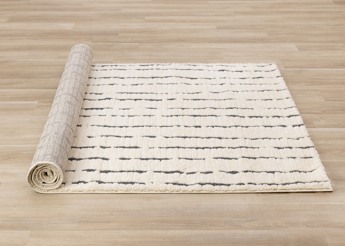 Contemporary Stripes Cream Area Rug