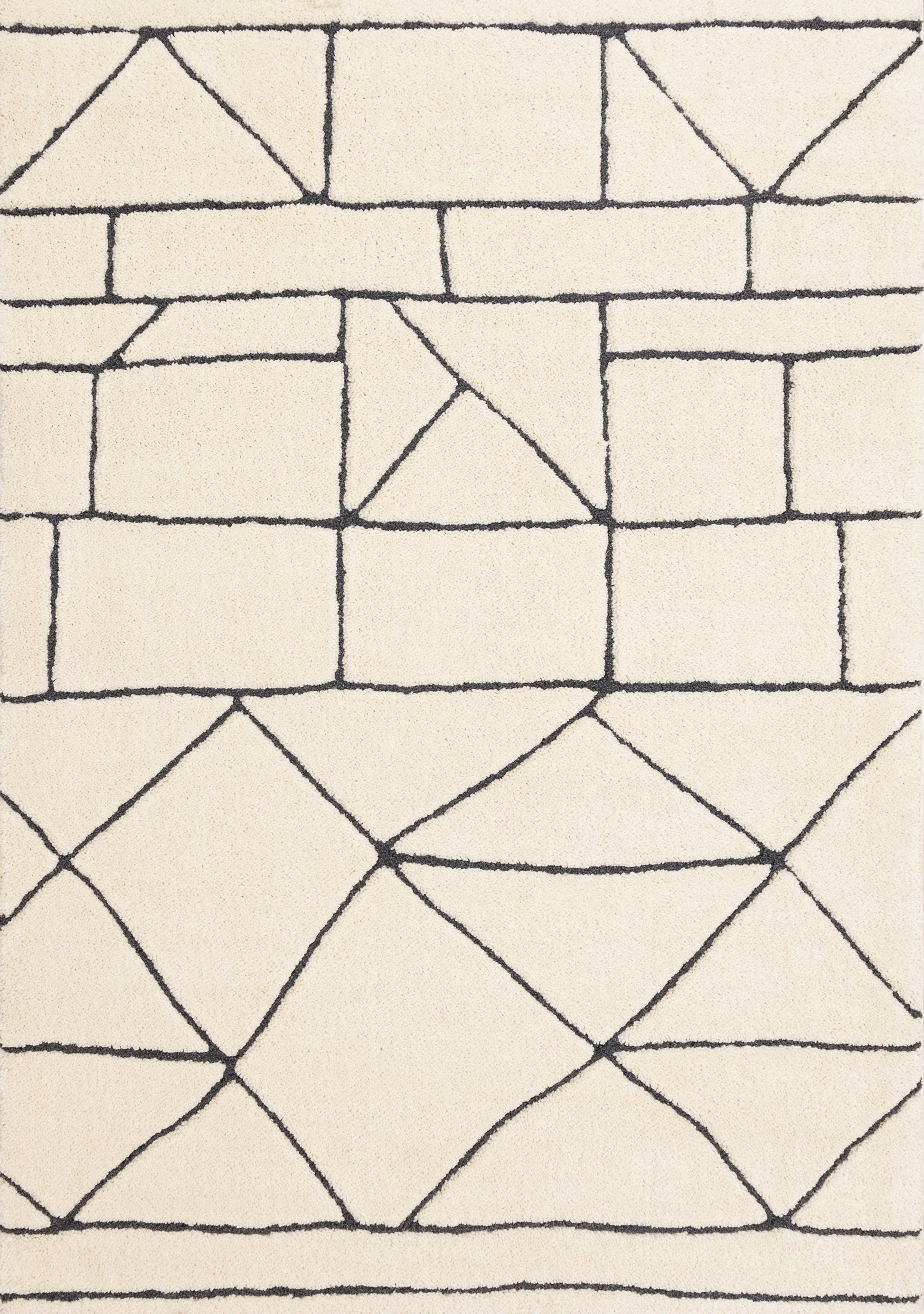 Contemporary Geometric Cream Area Rug-3
