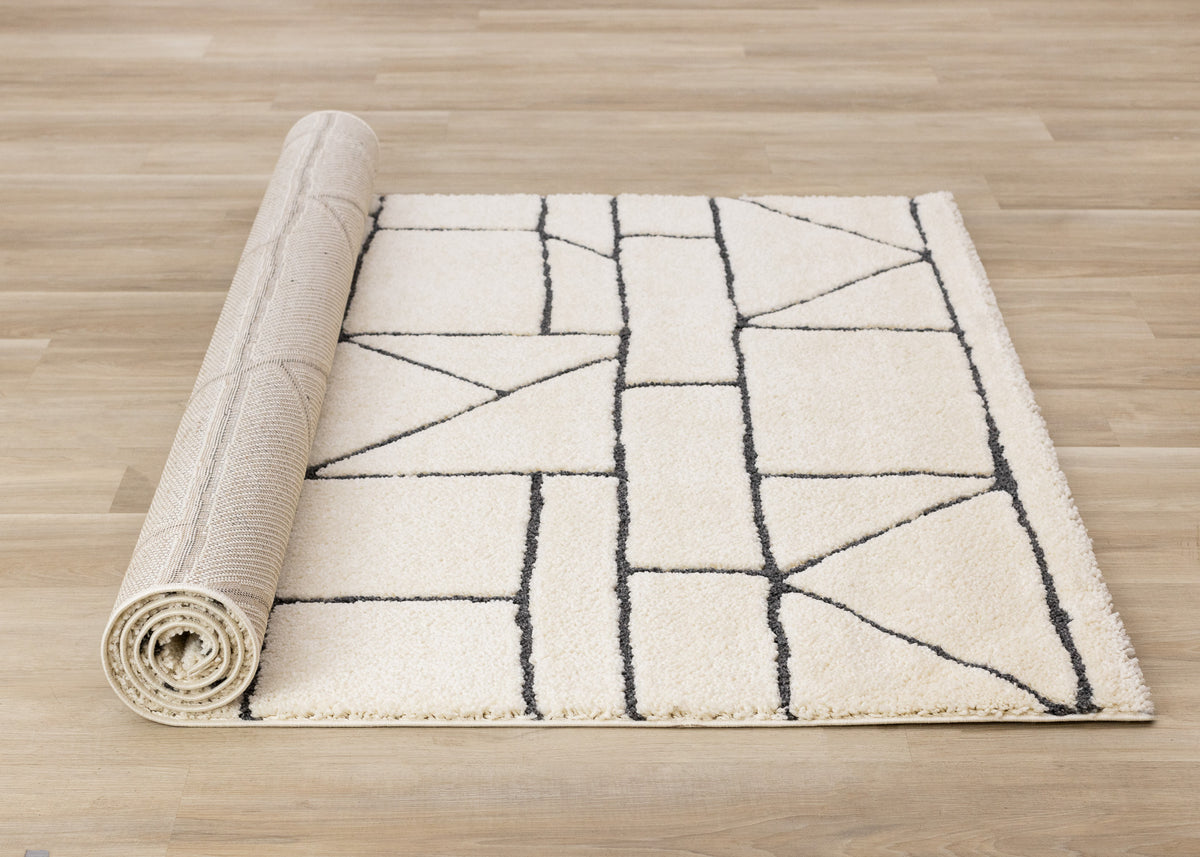 Contemporary Geometric Cream Area Rug