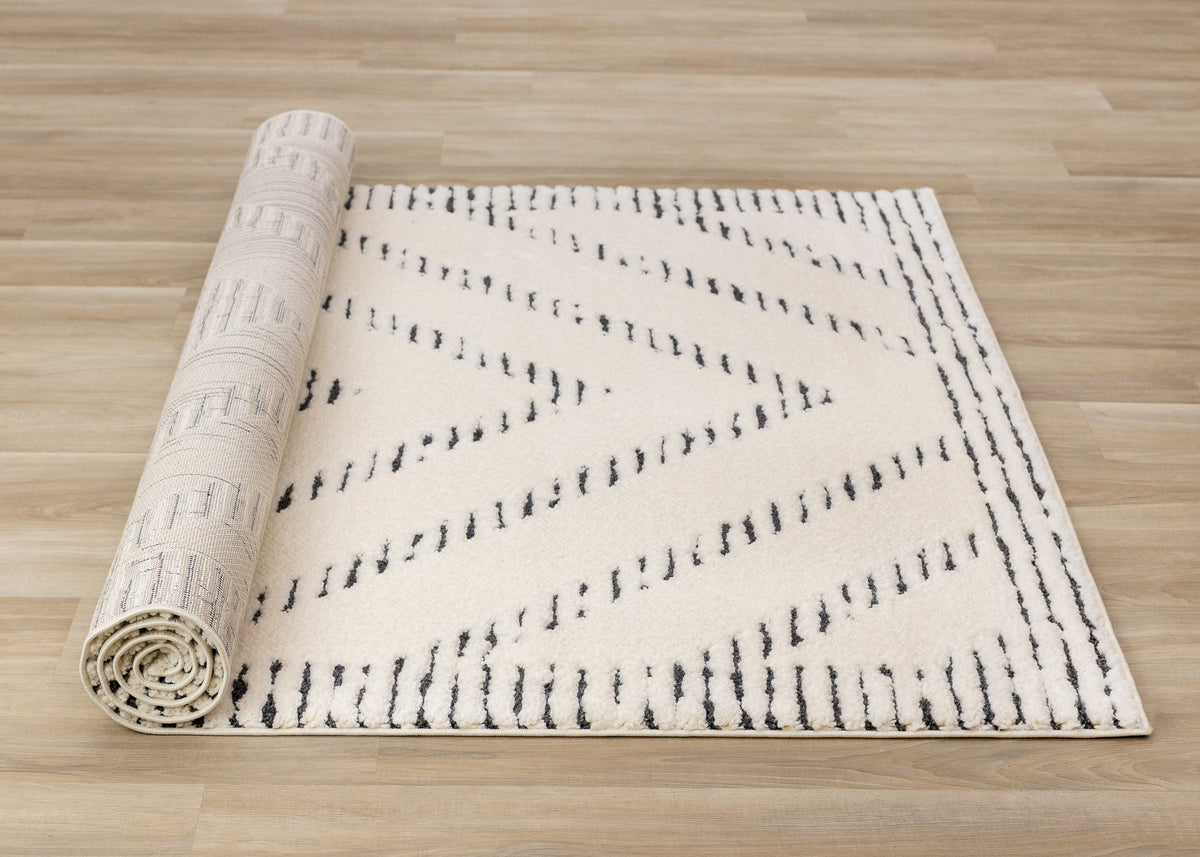 Contemporary Geometric Cream Area Rug