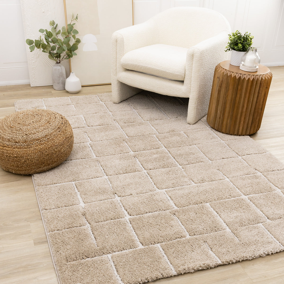 Contemporary Stripes Grey Area Rug