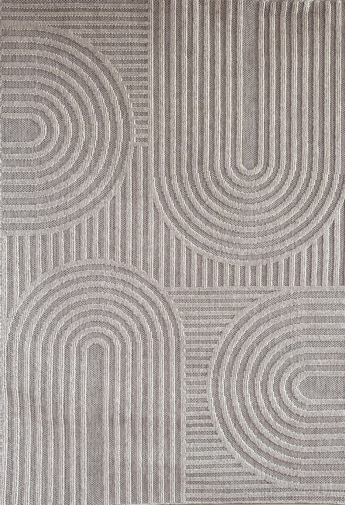 Alfombra de interior contemporánea Nami geométrica gris y beige